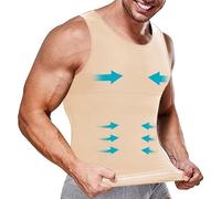 Junlan Compressione Shapewear Canotta Contenitiva Snellente Intimo Modellante Dimagrante Fascia Pancia Sportivo Fitness Canottiera Maglia Contenitiva Uomo (Small, Beige)