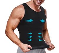 Junlan Compressione Shapewear Canotta Contenitiva Snellente Intimo Modellante Dimagrante Fascia Pancia Sportivo Fitness Canottiera Maglia Contenitiva Uomo (Small, Nero)