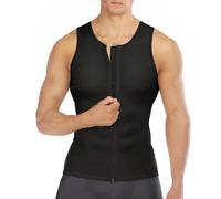 Junlan Maglietta Compressione Uomo Canotta Contenitiva Snellente Intimo Modellante Dimagrante Canotte Sportivo Fitness Canottiera Magliette (XXL, Nero)