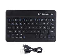 Junlucki Mini Tastiera Bluetooth, Tastiera Wireless a 59 Tasti da 7 Pollici Tastiera Portatile Ultrasottile Tastiera Ergonomica Silenziosa per Computer per Laptop/Tablet/Smartphone (Nero)