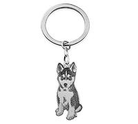 Junmei Portachiavi Personalizzato per Animali Domestici, Portachiavi in Acciaio al Titanio con Incisione Personalizzata per Il Regalo del papà commemorativo