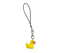 JUNNASALIKER Anatra gialla Cellulare Charm Resina Artigianato Animale Portachiavi Borsa Pendente Portatile Moda Zaino Accessorio Per