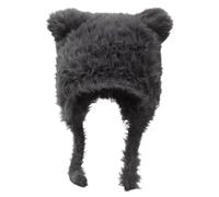 JUNNASALIKER Berretto a forma di orsetto, in morbido peluche, antivento, per attività sportiva, grigio, S/L