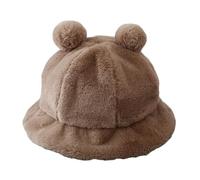 JUNNASALIKER Cappello da pescatore, cappello panama da viaggio, per esterni, inverno, peloso, freddo, pescatore, cachi, S/L