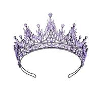 JUNNASALIKER Cerchietto per capelli a forma di corona di lusso, resistente, per feste di compleanno, elegante spettacolo di concorso, con cristalli e cristalli, ideale come copricapo per