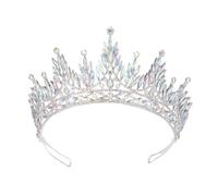 JUNNASALIKER Cerchietto per capelli a forma di corona di lusso, resistente, per feste di compleanno, elegante spettacolo di concorso, con cristalli e cristalli, ideale come copricapo per