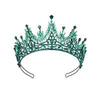 JUNNASALIKER Cerchietto per capelli a forma di corona di lusso, resistente, per feste di compleanno, elegante spettacolo di concorso, con cristalli e cristalli, ideale come copricapo per