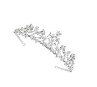 JUNNASALIKER Cerchietto per capelli a forma di corona di lusso, resistente, per feste di compleanno, elegante spettacolo di concorso, con cristalli e cristalli, ideale come copricapo per