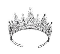 JUNNASALIKER Cerchietto per capelli a forma di corona di lusso, resistente, per feste di compleanno, elegante spettacolo di concorso, con cristalli e cristalli, ideale come copricapo per