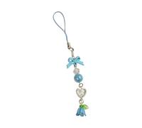 JUNNASALIKER Elegante cordino per telefono a forma di cuore, accessorio estetico, accessorio per portafoglio, ornamento per telefono, adatto per zaino e borsa chiave