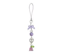 JUNNASALIKER Elegante cordino per telefono a forma di cuore, accessorio estetico, accessorio per portafoglio, ornamento per telefono, adatto per zaino e borsa chiave