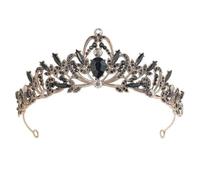 JUNNASALIKER Elegante corona da principessa per adulti e bambini, in lega e strass scintillanti, decorazione per capelli per occasioni speciali, Metallo