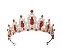 JUNNASALIKER Elegante corona da principessa per adulti e bambini, in lega e strass scintillanti, decorazione per capelli per occasioni speciali, Metallo