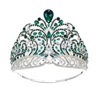 JUNNASALIKER Elegante corona di gemme di bellezza corona da donna alla moda lega corona per concorsi di matrimonio e spettacoli, Lega