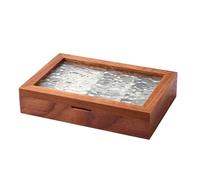 JUNNASALIKER Elegante scatola portagioie in legno robusto con interno morbido e scomparti accessori per la decorazione della casa organizzata