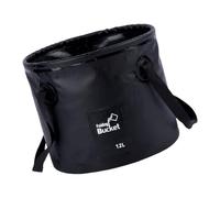 JUNNASALIKER Secchio da pesca Borsa da pesca con manico Bacini da pesca Attrezzatura da pesca Borsa pieghevole per attrezzatura da pesca Contenitore per barili da pesca, Nero 12l