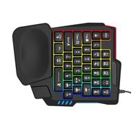 JUNNASALIKER Tastiera da gioco a mano singola 14 tasti con tastiera USB retroilluminata con cavo con poggiapolsi e base antiscivolo