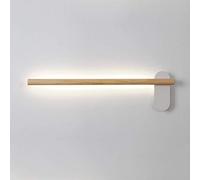 JUNNIU Luci da Specchio per Bagno in Legno Bianche, Luce Frontale a Specchio a LED con Paralume in PVC, Minimalista Moderno Bianco Neutro Lampada da Parete per WC per