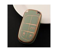 JUNOOS Portachiavi Auto Custodia in TPU per Chiavi Auto per Jeep per Renegade per Compass per Grand per Cherokee Accessori per Portachiavi Auto Key Cover(Green Key Case)