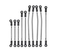 JUNPIY 10 pz/set Set di collegamenti in metallo ABS Rod End Sospensione Collegamenti dello sterzo 1/10 RC Crawler Passo 324mm, for Traxxas, for TRX-4 Defender Collegamento del braccio di controllo del