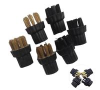 JUNPIY 6 pezzi di ricambio for pulitore a vapore in ottone e nylon, testa della spazzola, parti for mocio a X5, pulizia pavimenti tappeti, peli animali domestici Accessori per pulitori a vapore