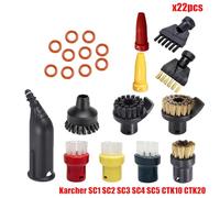 JUNPIY Accessori Spazzola ugello in nylon for SC1 SC2 SC3 SC4 SC5 SC7 CTK10 CTK20 Parti di ricambio for aspirapolvere a vapore portatile Accessori per pulitori a vapore(Set9)