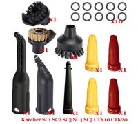 JUNPIY Aspirapolvere a vapore for SC1 SC2 SC3 SC4 SC5 SC7 CTK10 CTK20 Parti Spazzola Testa Ugello potente Accessori Accessori per pulitori a vapore(Set-8)