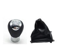 JUNPIY Car Styling Pomello del cambio in pelle Leva del cambio Collare Ghetta Custodia protettiva for Mazda, 6 M6 2002 2003 2004 2005 2006 2007 Pomello del cambio(BLACK 5 Speed A+c)