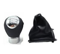 JUNPIY Car Styling Pomello del cambio in pelle Leva del cambio Collare Ghetta Custodia protettiva for Mazda, 6 M6 2002 2003 2004 2005 2006 2007 Pomello del cambio(BLACK 6 Speed A+c)