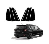 JUNPIY For Jeep, Renegade 2015-2020 Montanti for pilastri lucidati in fibra di carbonio 8 pezzi Copri finestrino Adesivo for colonna BC Copertura per finestrini auto