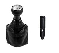 JUNPIY For Peugeot, 307 207 406, for Citroen, pomello del cambio con ghetta in pelle, custodia, collare, accessori for lo styling dell'auto Pomello del cambio(BLACK Gear Shift Adapter)
