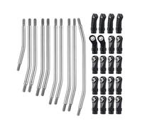JUNPIY Kit smontato for asta di collegamento in acciaio inossidabile da 30 pezzi/set 313/324mm passo 1:10, for assiale, for auto cingolata SCX10 RC Collegamento del braccio di controllo della sospensi