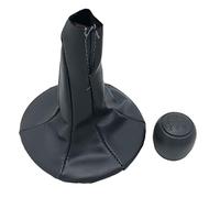 JUNPIY Pomello del cambio a 5 marce, testa, palla a mano, ghetta in pelle, custodia, collare, for Fiat, 500 500C 2007-2013 for Panda 2003-2012 Pomello del cambio(Black Combo)