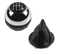JUNPIY Pomello del cambio cromato Pomello del cambio Ghetta Custodia for copertura bagagliaio, for Fiat, 500 500C 2007 2008 2009 2010 2011 2012 2013 2014 2015 2016 2017 2018 Pomello del cambio(BLACK 6