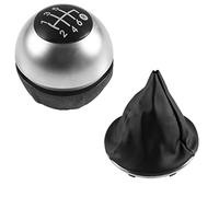 JUNPIY Pomello del cambio cromato Pomello del cambio Ghetta Custodia for copertura bagagliaio, for Fiat, 500 500C 2007 2008 2009 2010 2011 2012 2013 2014 2015 2016 2017 2018 Pomello del cambio(BLACK 6