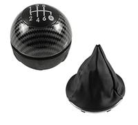 JUNPIY Pomello del cambio, for Fiat, 500 500C 2007 2008 2009 2010 2011 2012 2013 2014 2015 2016 2017 2018 Custodia cromata for pomello del cambio con ghetta Pomello del cambio(BLACK 6 Speeda+d)