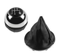 JUNPIY Pomello del cambio, for Fiat, 500 500C 2007 2008 2009 2010 2011 2012 2013 2014 2015 2016 2017 2018 Custodia cromata for pomello del cambio con ghetta Pomello del cambio(BLACK 5 Speedb+d)
