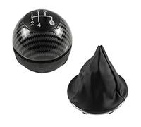 JUNPIY Pomello del cambio, for Fiat, 500 500C 2007 2008 2009 2010 2011 2012 2013 2014 2015 2016 2017 2018 Custodia cromata for pomello del cambio con ghetta Pomello del cambio(BLACK 5 Speeda+d)