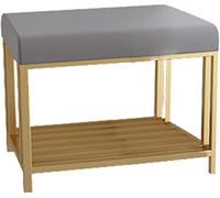 Junpllvic Panca contenitore per ingresso, struttura in ferro nordico con cuscino morbido, sgabello per cambiare le scarpe, panca per fine letto e scarpiera per ingresso, design creativo