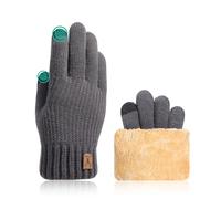 JUNRUI Guanti Termici Invernali Aggiornati Touch Screen Fodera in Caldo Pile per Il Freddo per Uomo e Donna (Grigio)