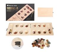 Junrvivy Gioco di pietre in legno Kalaha, gioco Mancala per bambini e adulti, gioco da viaggio di alta qualità, gioco di famiglia, sagaland, gioco di pietre in legno con pietre