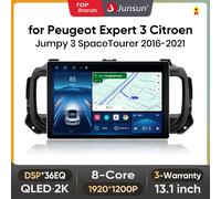 Junsun 13.1 pollici QLED Android Wireless CarPlay Auto Autoradio Per Peugeot Expert 3 Citroen Jumpy 3 SpaceTourer 2016-2021 X7 MAX (2GB-32GB) - 13.1inch