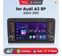 Junsun 7 "Wireless CarPlay per Apple Android Auto Car Radio per Audi A3 8P S3 2003-2012 GPS tereo Multimedia 4G 8core RDS