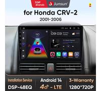 Junsun AI CarPlay 4G Android 14 Autoradio per Honda CR-V CRV 2 2001-2006 Lettore multimediale WiFi GPS Navi TouchScreen 360 fotocamera V1 (1GB 32GB)