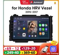 Junsun AI CarPlay 4G Android 14 Autoradio per Honda Vezel XRV HRV HR-V 2015-2020 Lettore multimediale WiFi GPS Navi TouchScreen RDS