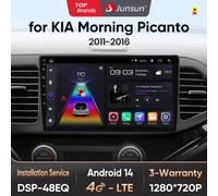 Junsun AI CarPlay 4G Android 14 Autoradio per KIA Morning 2 Picanto 2011-2015 2016 Lettore multimediale WiFi GPS Navi TouchScreen V1 (1GB 32GB)