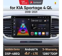 Junsun AI CarPlay 4G Android 14 Autoradio per KIA Sportage 4 QL 2018-2021 Lettore multimediale WiFi GPS Navi TouchScreen 360 fotocamera V1 (1GB 32GB) A