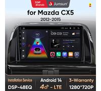 Junsun AI CarPlay 4G Android 14 Autoradio per Mazda CX5 CX-5 2012-2016 Lettore multimediale WiFi GPS Navi TouchScreen 360 fotocamera V1 (1GB 32GB)