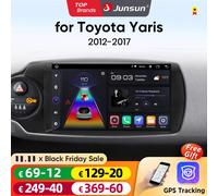Junsun AI CarPlay 4G Android 14 Autoradio per Toyota Yaris 2012-2017 Lettore multimediale WiFi GPS Navi TouchScreen 360 fotocamera RDS