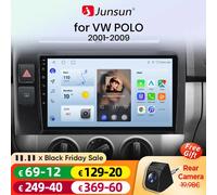 Junsun AI Voce Wireless CarPlay Android Auto Radio Per Volkswagen Polo Mk4 IV 2001-2009 4G Auto Multimedia GPS 2din DVD 4G + WIFI